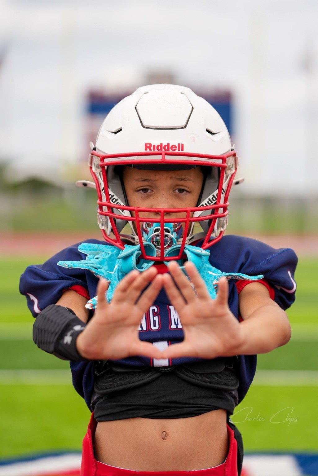 Youth football player close portrait